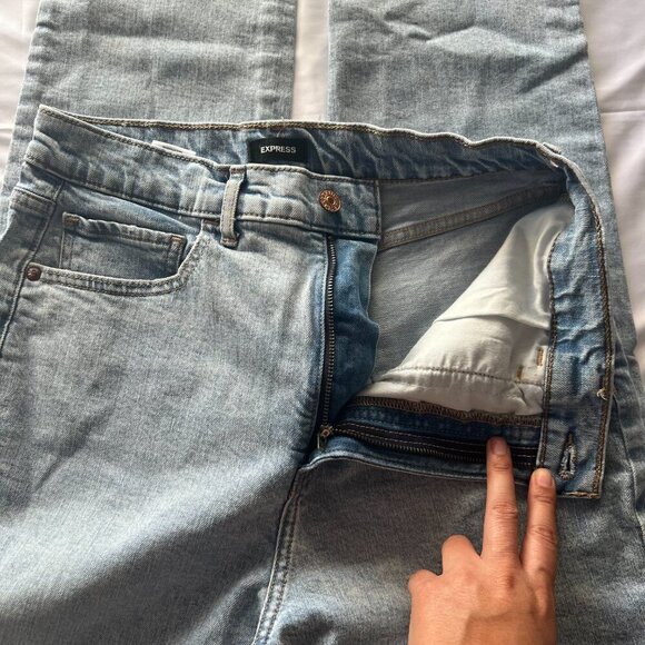 Express Women’s Size 10R Light Blue Ankle Jeans , Super High Rise - Picture 11 of 12